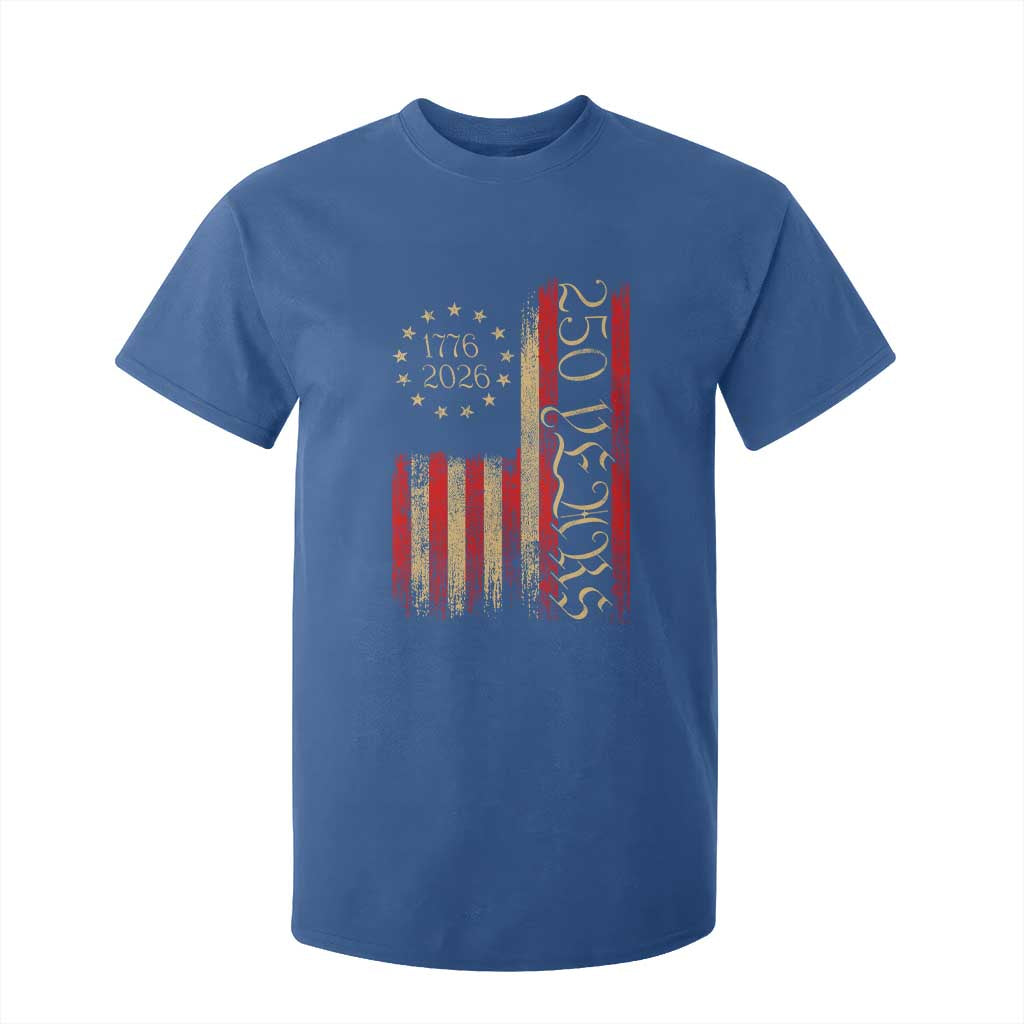 250 Years America Flag T Shirt For Kid 250th Anniversary USA TS10 Royal Blue Print Your Wear