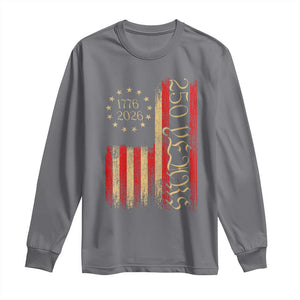 250 Years America Flag Long Sleeve Shirt 250th Anniversary USA TS10 Charcoal Print Your Wear