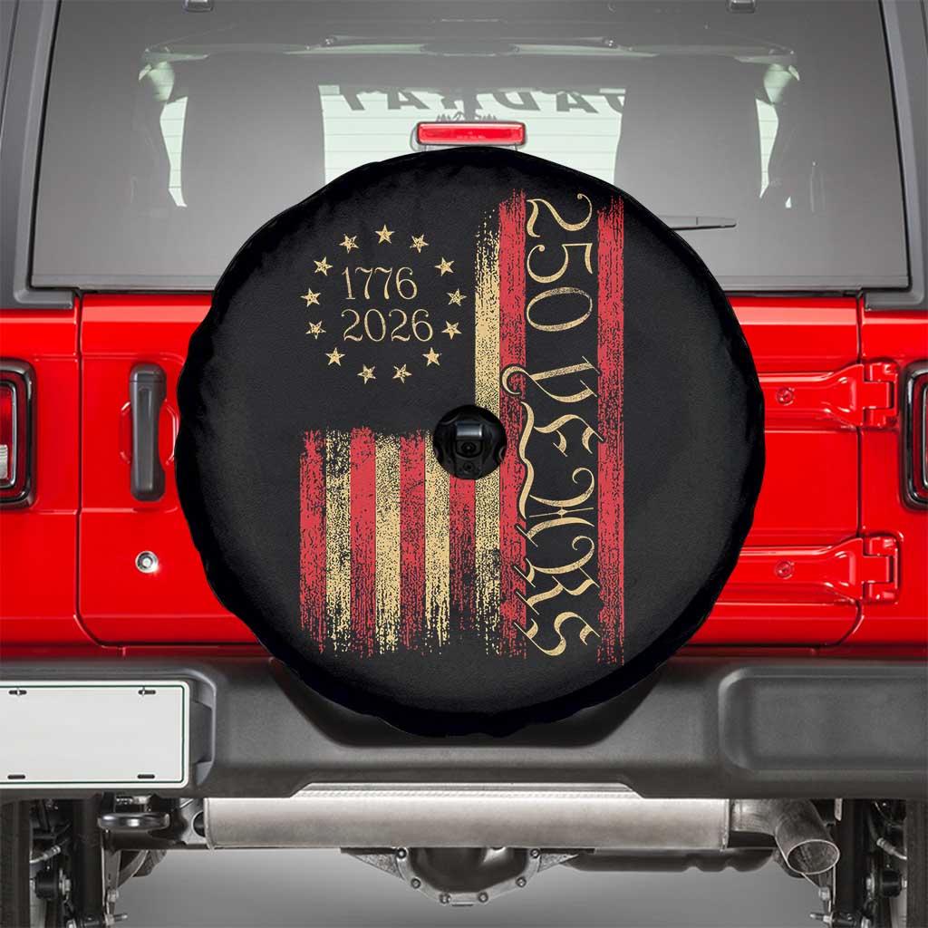 250 Years America Flag Spare Tire Cover 250th Anniversary USA TS10 Black Print Your Wear