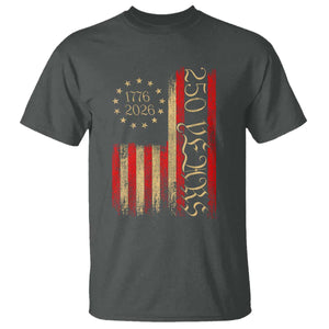 250 Years America Flag T Shirt 250th Anniversary USA TS10 Dark Heather Print Your Wear