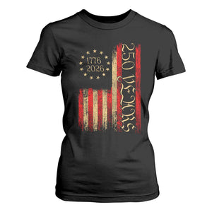 250 Years America Flag T Shirt For Women 250th Anniversary USA TS10 Black Print Your Wear