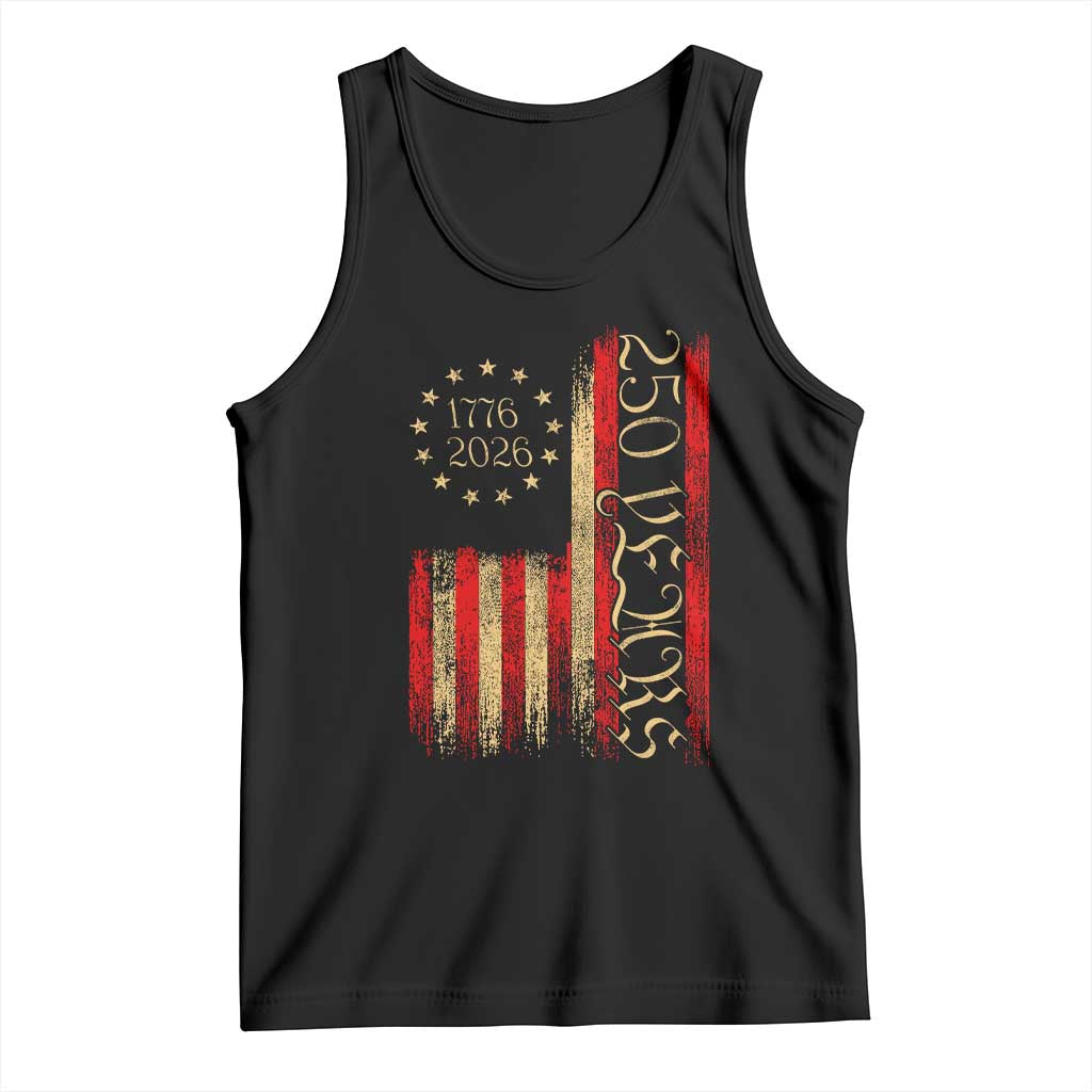 250 Years America Flag Tank Top 250th Anniversary USA TS10 Black Print Your Wear
