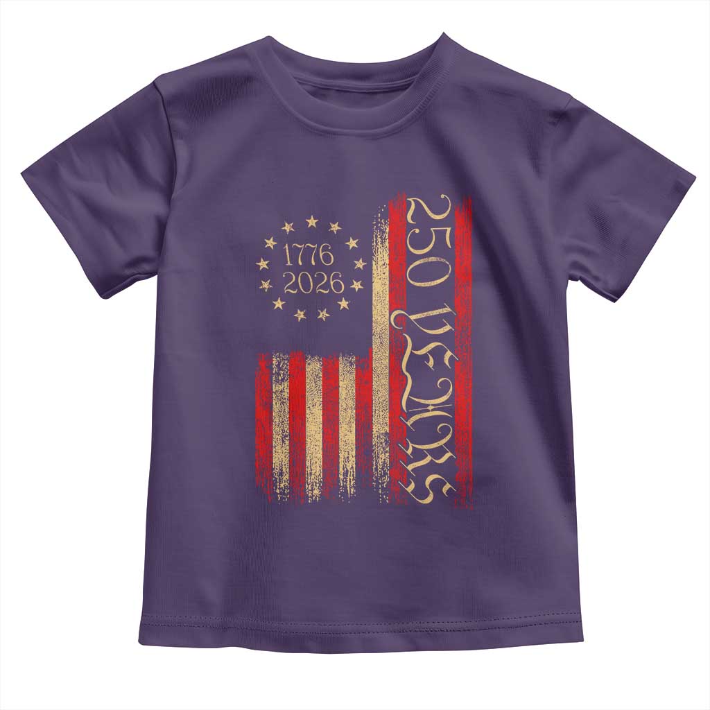 250 Years America Flag Toddler T Shirt 250th Anniversary USA TS10 Purple Print Your Wear