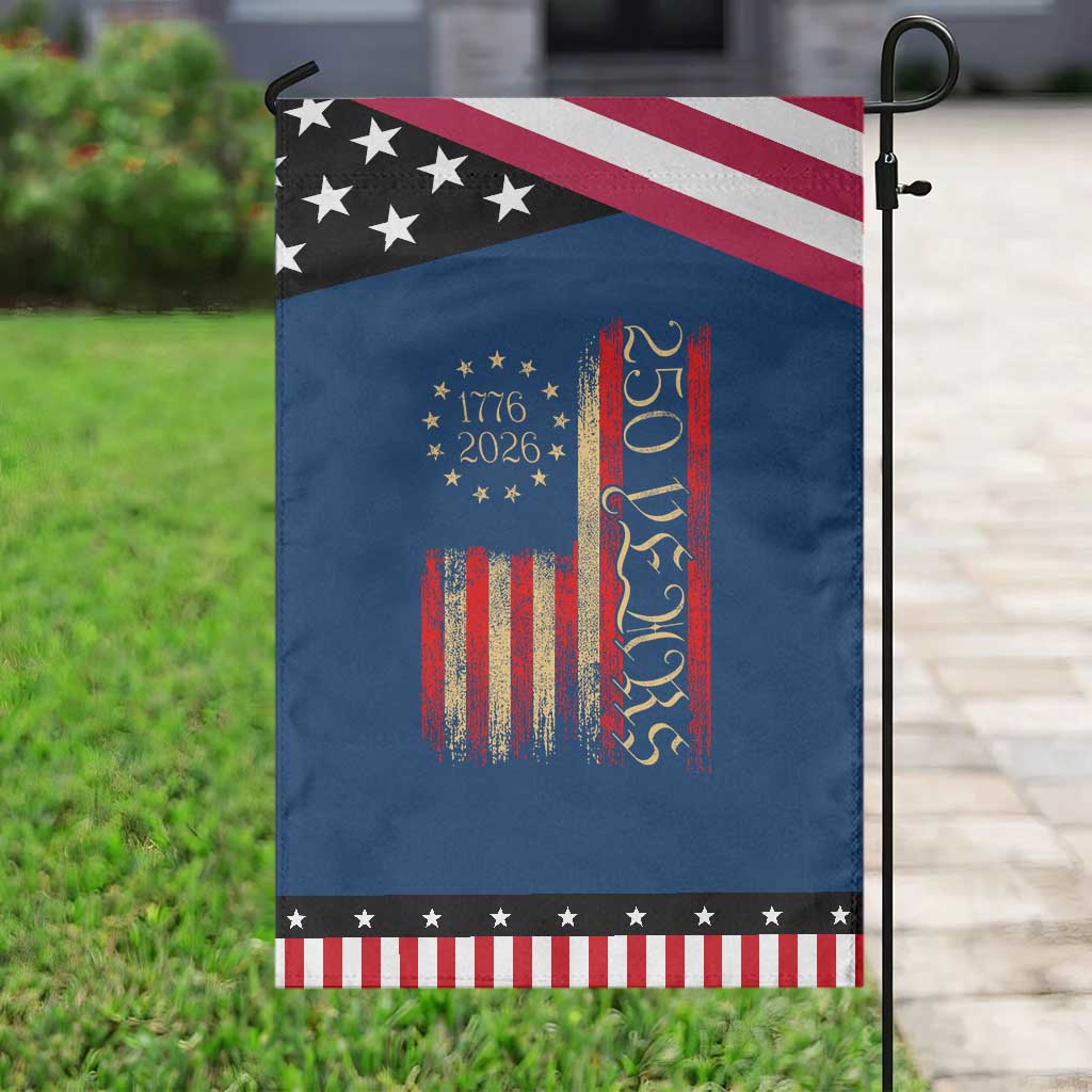 250 Years America Flag Garden Flag 250th Anniversary USA TS10 Classic Blue Black Print Your Wear