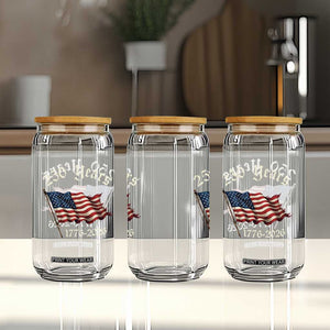 250 Years America Anniversary Glass Can Retro 250th Independence Day Freedom USA Flag TS10 Print Your Wear