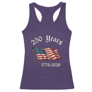 250 Years America Anniversary Racerback Tank Top Retro 250th Independence Day Freedom USA Flag TS10 Purple Print Your Wear