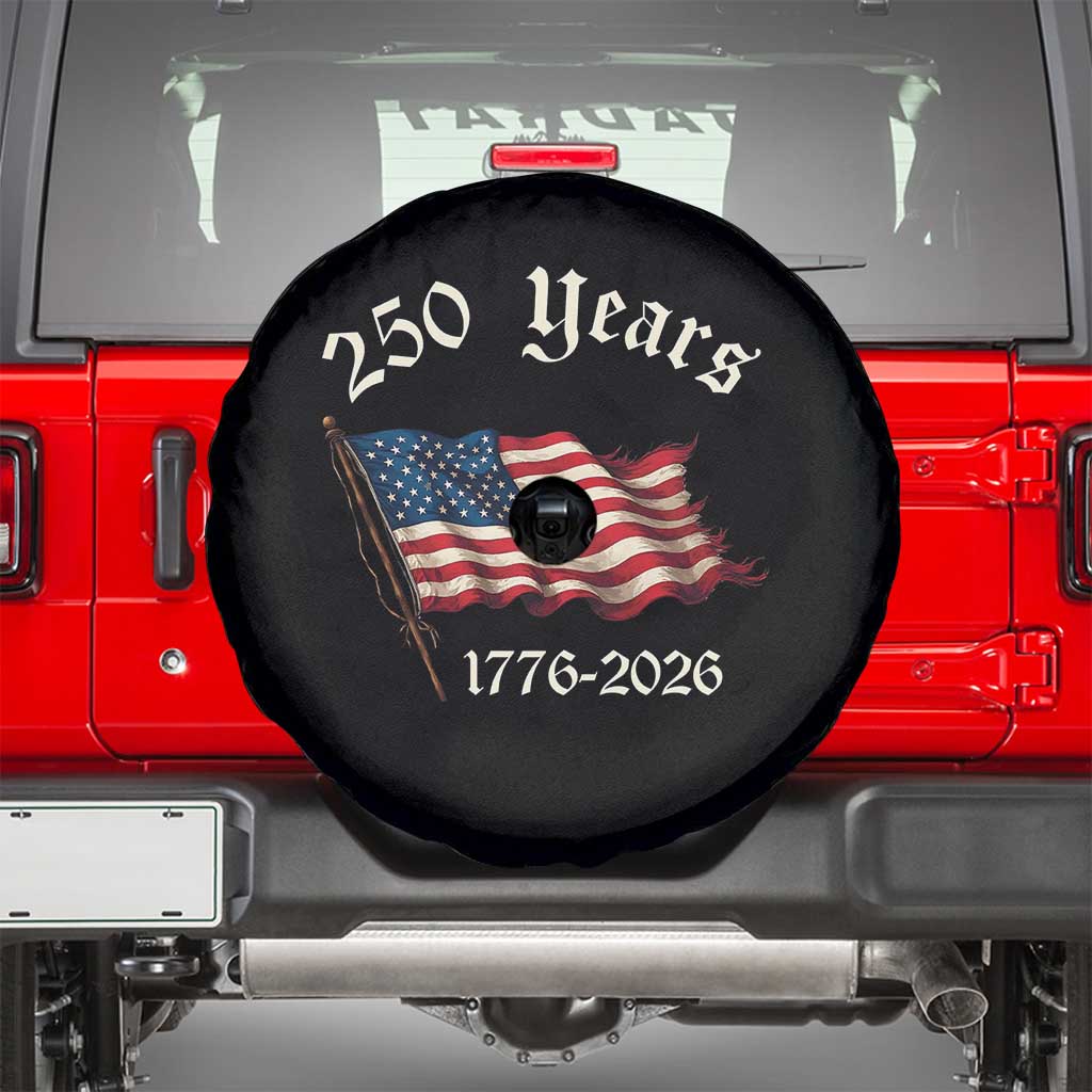 250 Years America Anniversary Spare Tire Cover Retro 250th Independence Day Freedom USA Flag TS10 Black Print Your Wear