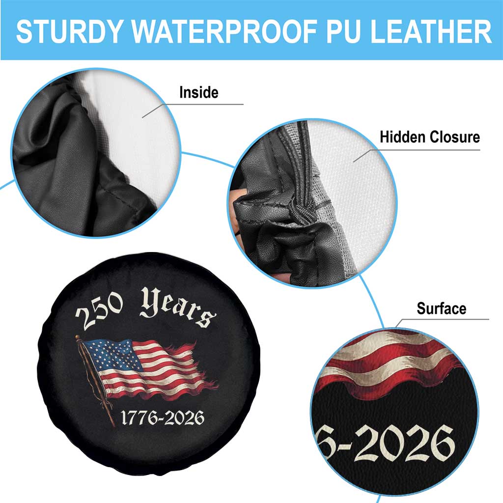 250 Years America Anniversary Spare Tire Cover Retro 250th Independence Day Freedom USA Flag TS10 Print Your Wear