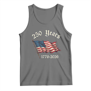 250 Years America Anniversary Tank Top Retro 250th Independence Day Freedom USA Flag TS10 Black Heather Print Your Wear