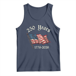 250 Years America Anniversary Tank Top Retro 250th Independence Day Freedom USA Flag TS10 Navy Print Your Wear