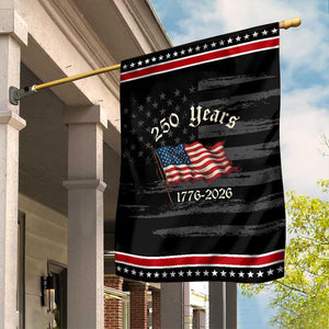 250 Years America Anniversary Garden Flag Retro 250th Independence Day Freedom USA Flag TS10 Distressed Black Red Print Your Wear