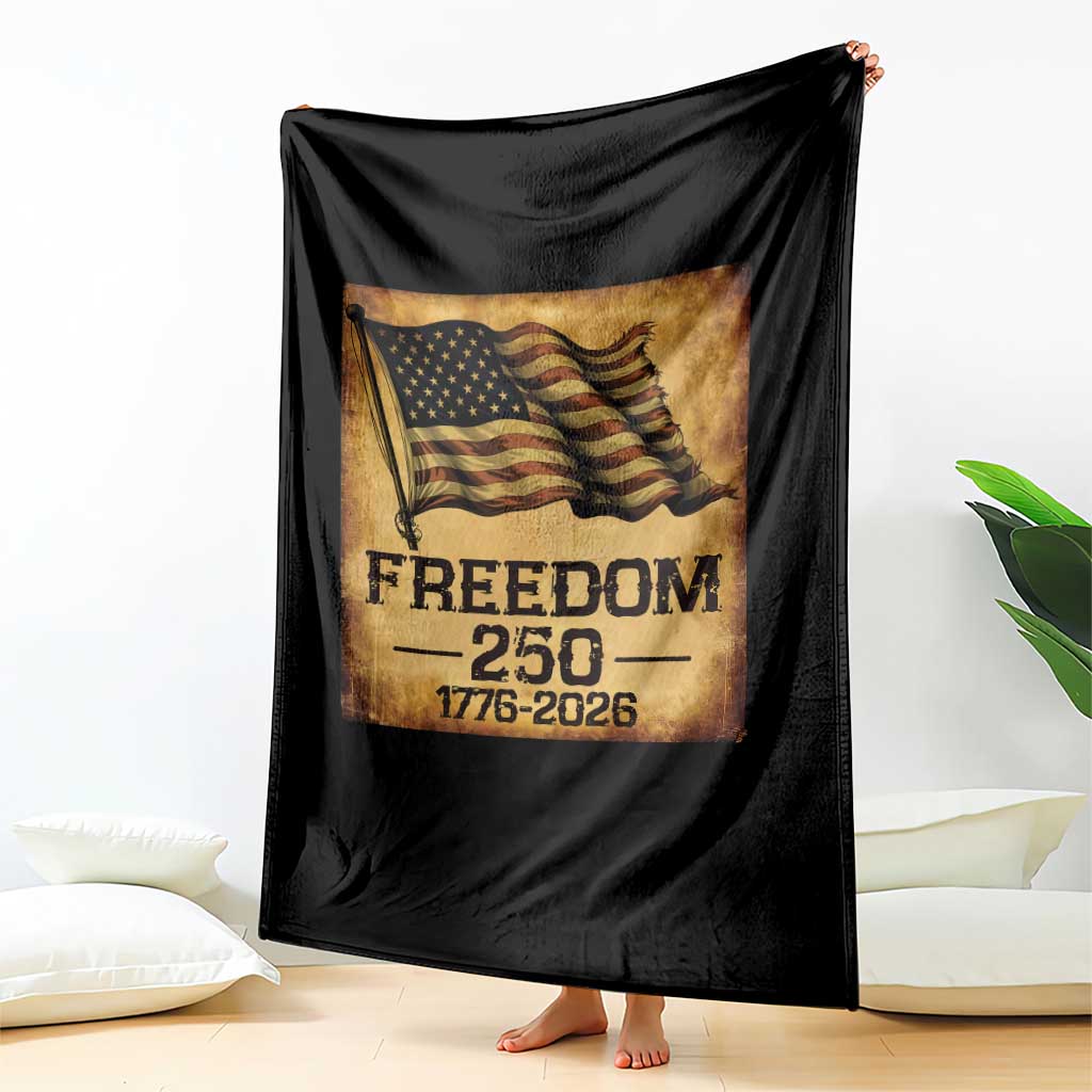 Freedom 250 Years America Throw Blanket Retro Vintage 250th Anniversary USA TS10 Print Your Wear