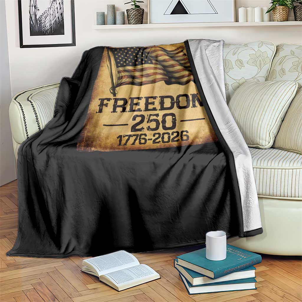 Freedom 250 Years America Throw Blanket Retro Vintage 250th Anniversary USA TS10 Print Your Wear