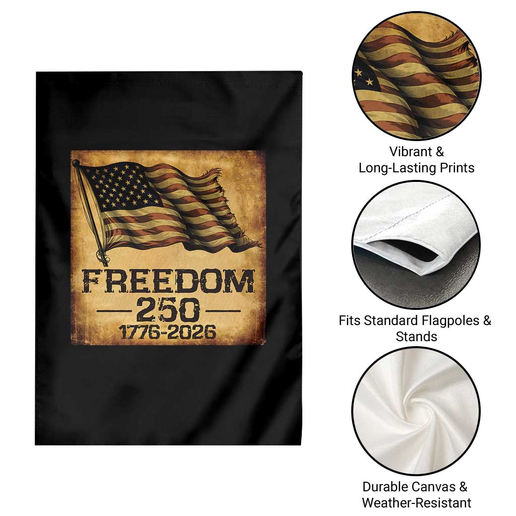 Freedom 250 Years America Garden Flag Retro Vintage 250th Anniversary USA TS10 Print Your Wear