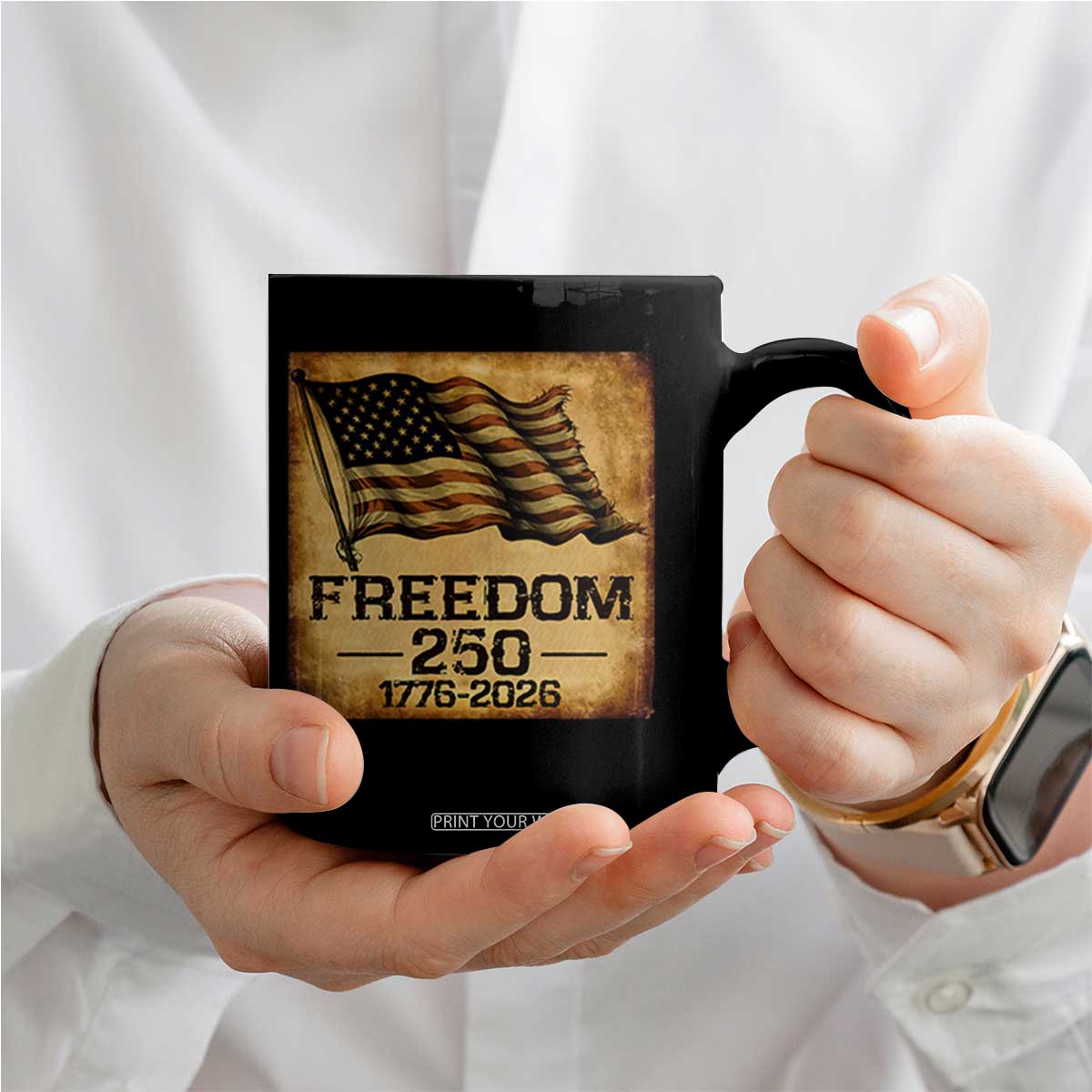 Freedom 250 Years America Coffee Mug Retro Vintage 250th Anniversary USA TS10 Print Your Wear