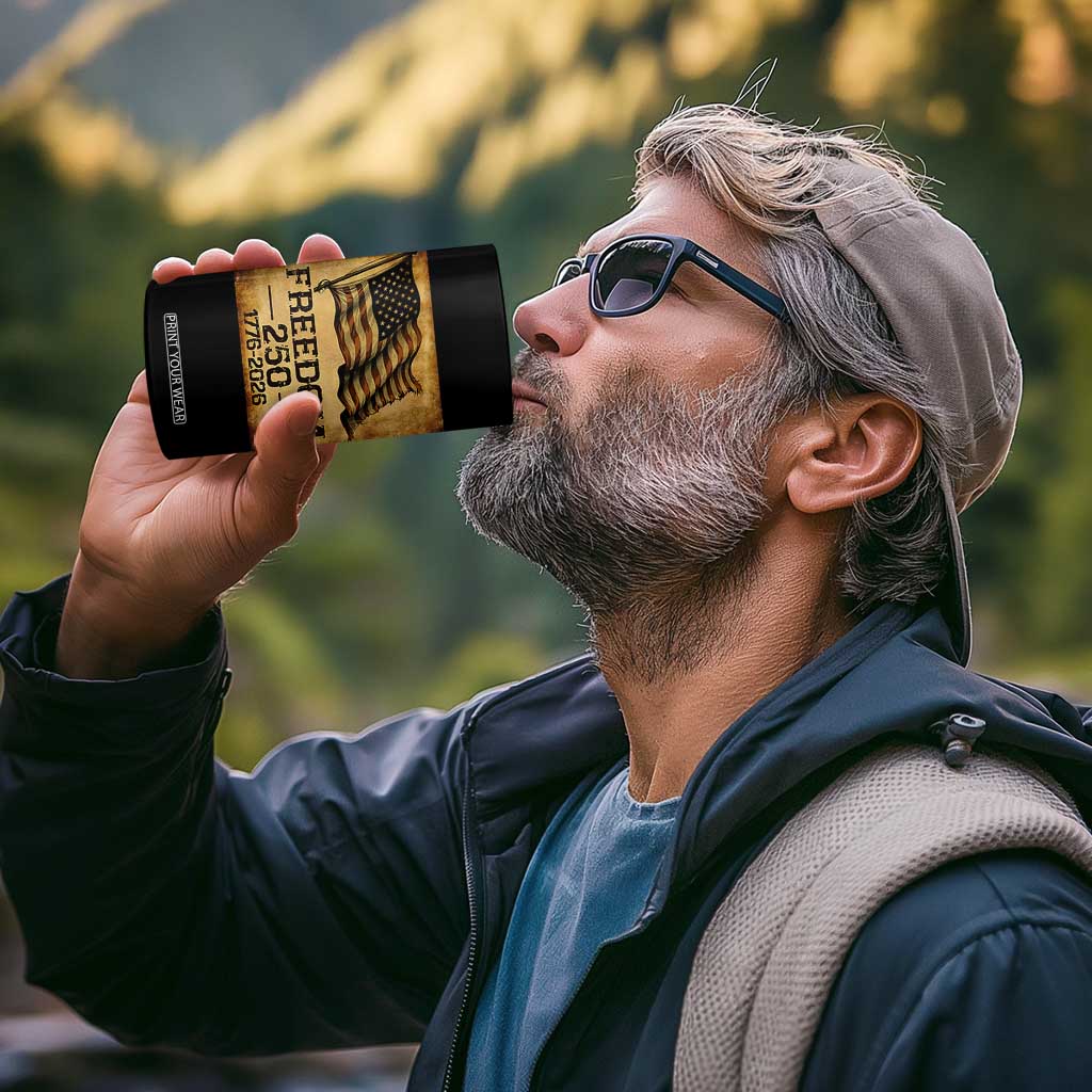 Freedom 250 Years America 4 in 1 Can Cooler Tumbler Retro Vintage 250th Anniversary USA TS10 Print Your Wear