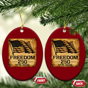 Freedom 250 Years America Ceramic Ornament Retro Vintage 250th Anniversary USA TS10 Print Your Wear