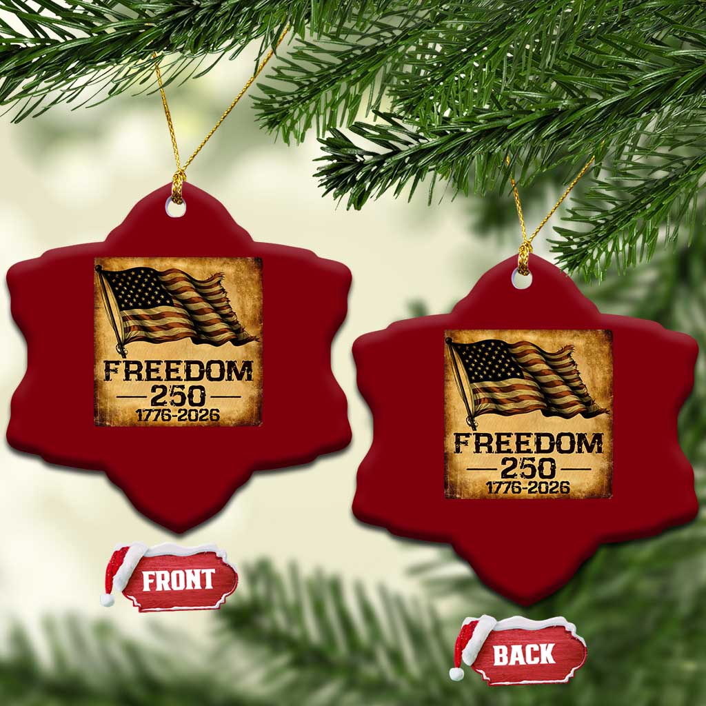 Freedom 250 Years America Ceramic Ornament Retro Vintage 250th Anniversary USA TS10 Print Your Wear