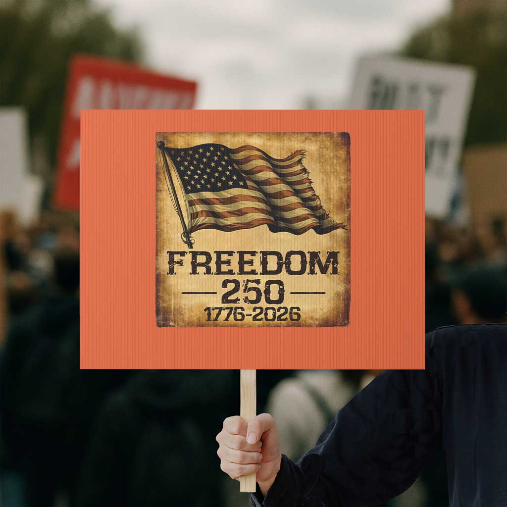Freedom 250 Years America Protest Sign Retro Vintage 250th Anniversary USA TS10 Horizontal 18