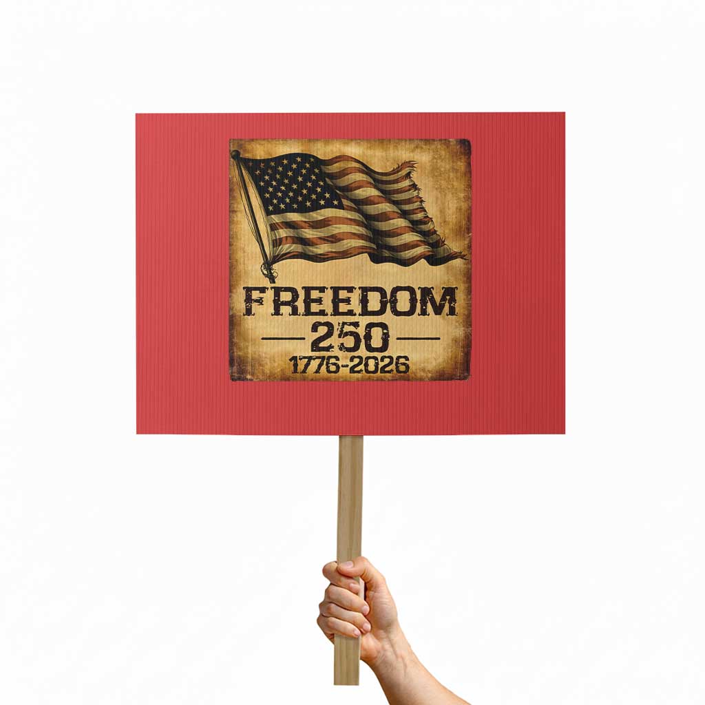 Freedom 250 Years America Protest Sign Retro Vintage 250th Anniversary USA TS10 Horizontal 18
