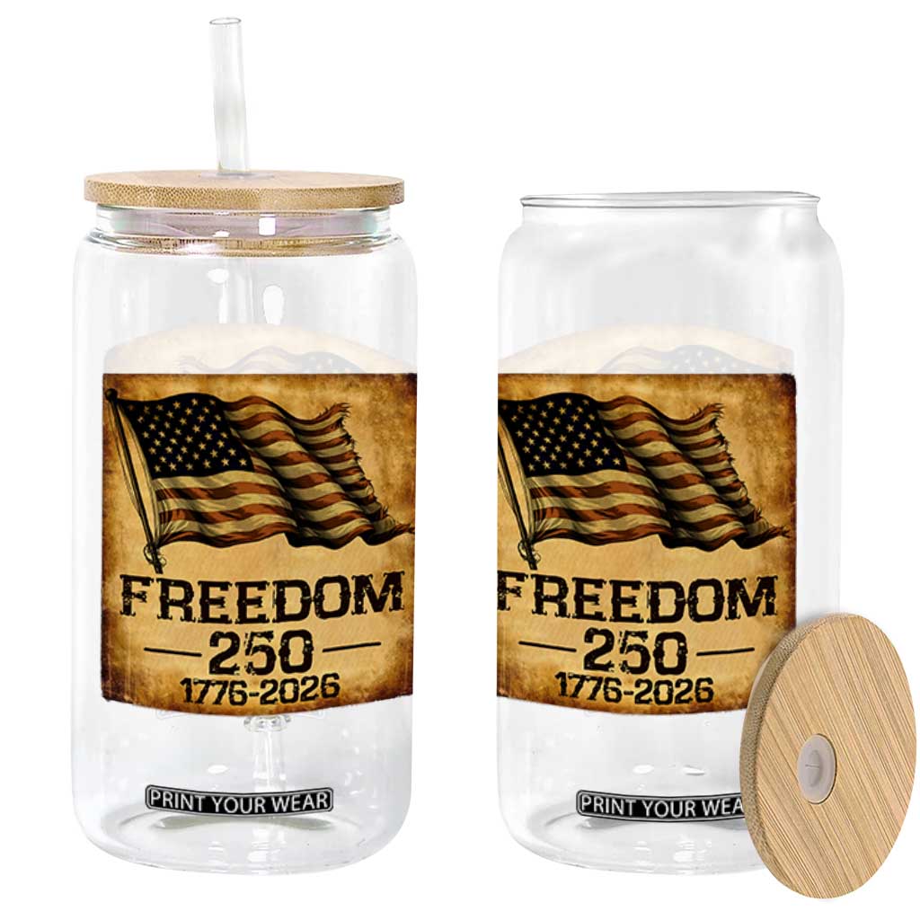 Freedom 250 Years America Glass Can Retro Vintage 250th Anniversary USA TS10 Print Your Wear