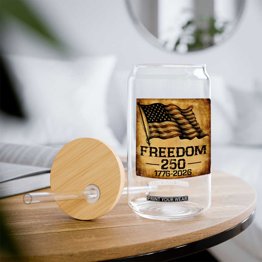Freedom 250 Years America Glass Can Retro Vintage 250th Anniversary USA TS10 Print Your Wear