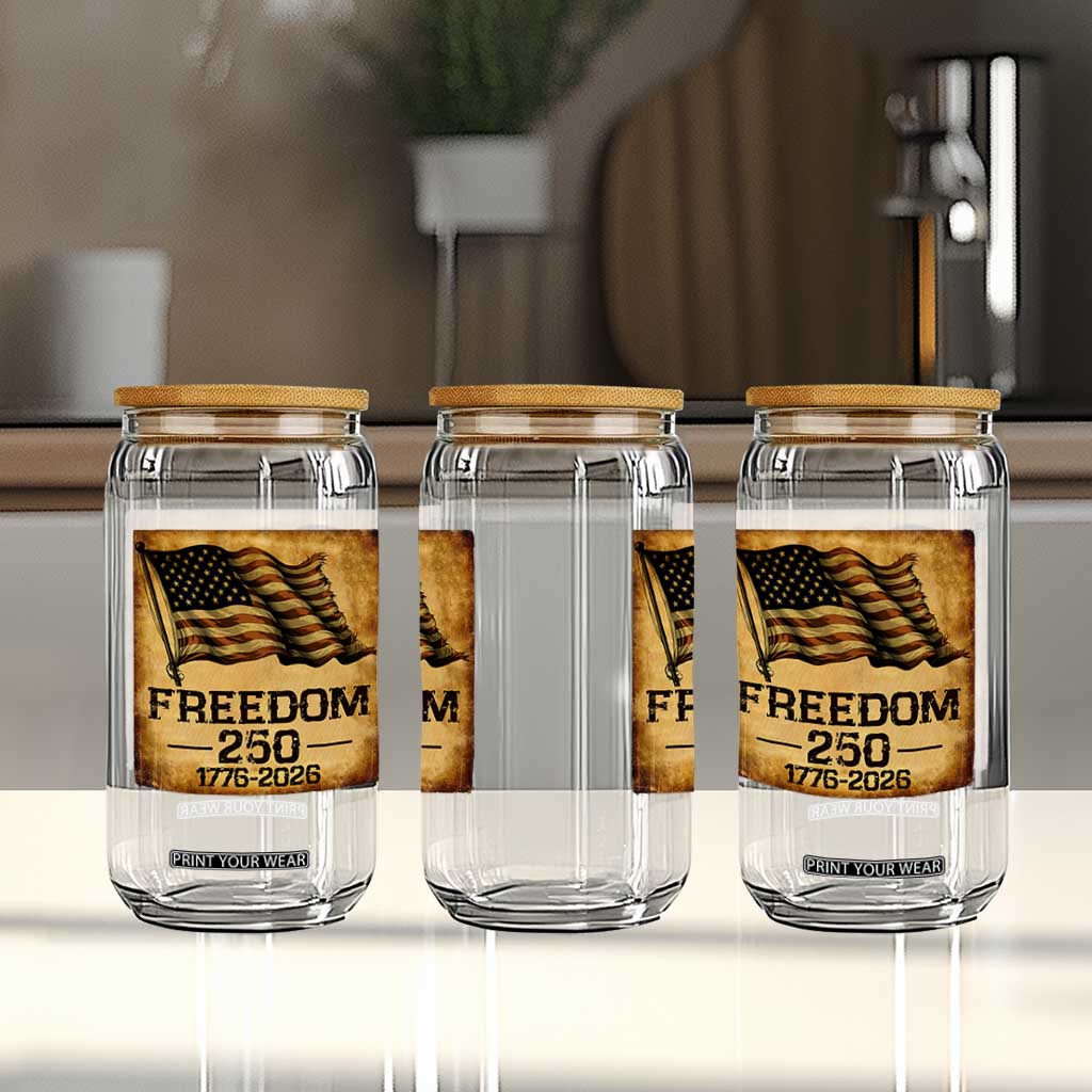 Freedom 250 Years America Glass Can Retro Vintage 250th Anniversary USA TS10 Print Your Wear