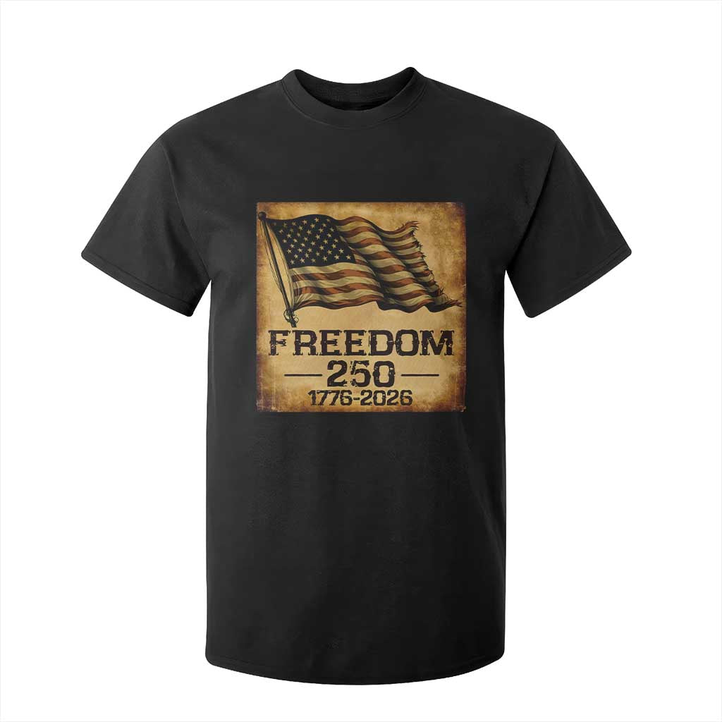 Freedom 250 Years America T Shirt For Kid Retro Vintage 250th Anniversary USA TS10 Black Print Your Wear