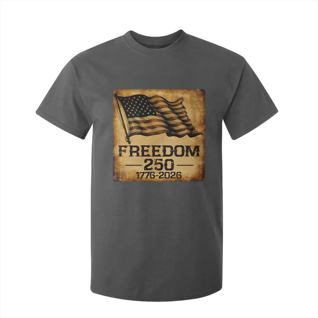 Freedom 250 Years America T Shirt For Kid Retro Vintage 250th Anniversary USA TS10 Dark Heather Print Your Wear