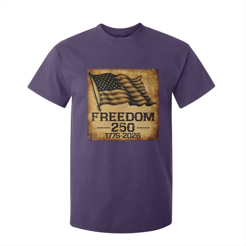 Freedom 250 Years America T Shirt For Kid Retro Vintage 250th Anniversary USA TS10 Purple Print Your Wear