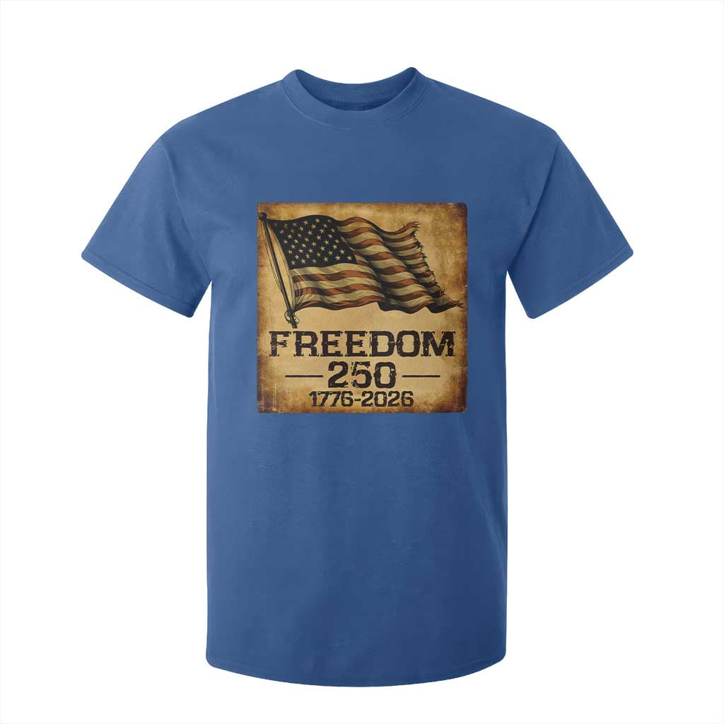 Freedom 250 Years America T Shirt For Kid Retro Vintage 250th Anniversary USA TS10 Royal Blue Print Your Wear