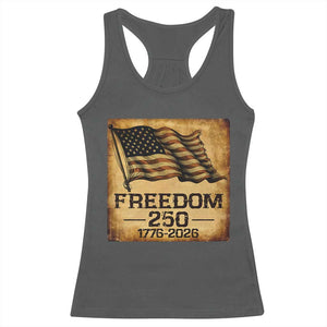 Freedom 250 Years America Racerback Tank Top Retro Vintage 250th Anniversary USA TS10 Dark Heather Print Your Wear
