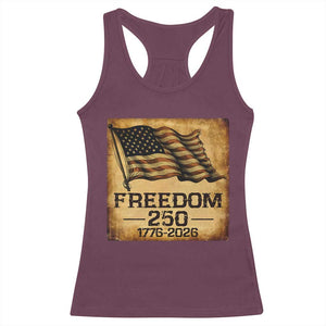 Freedom 250 Years America Racerback Tank Top Retro Vintage 250th Anniversary USA TS10 Maroon Print Your Wear