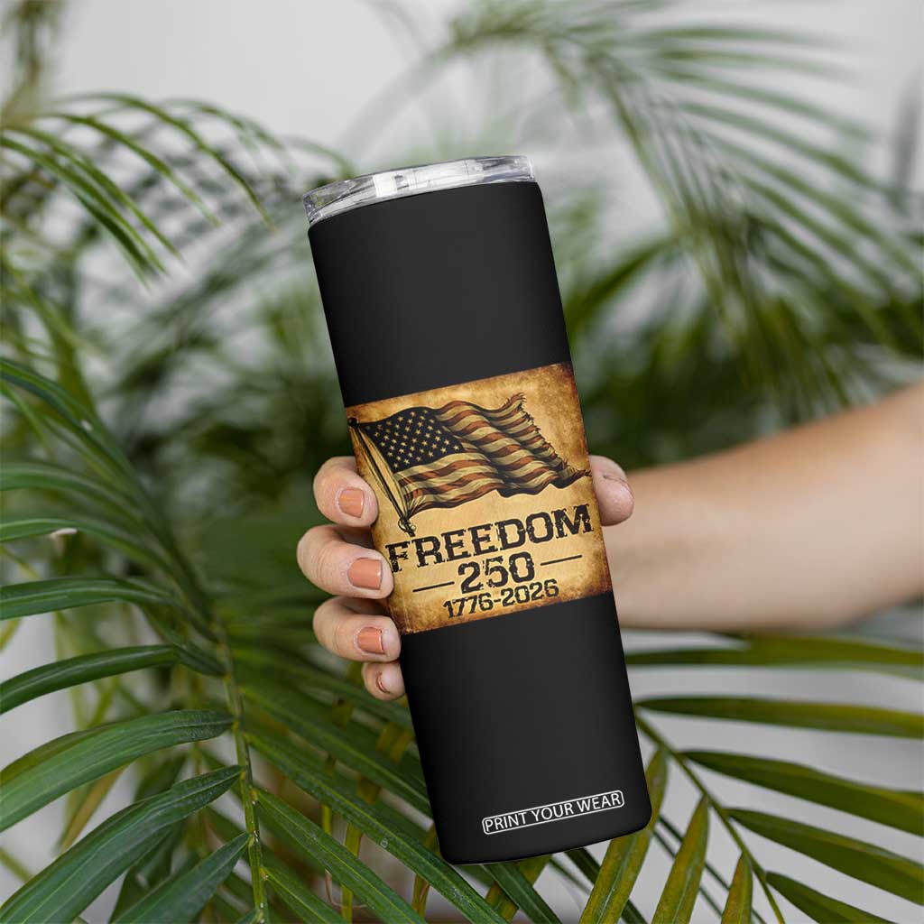Freedom 250 Years America Skinny Tumbler Retro Vintage 250th Anniversary USA TS10 Print Your Wear