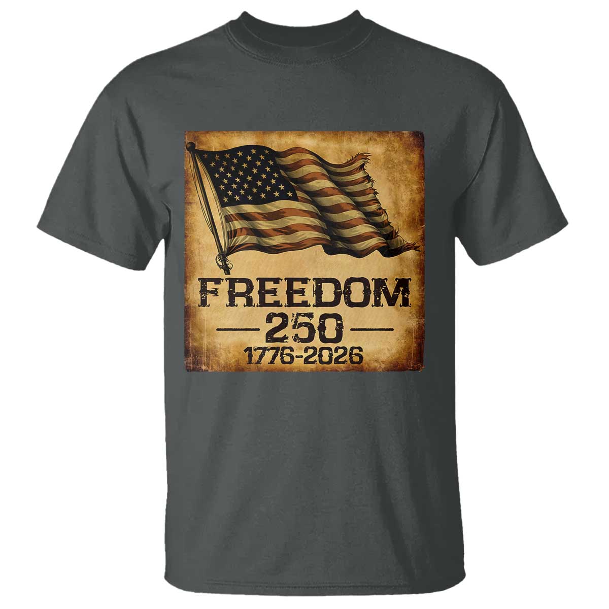 Freedom 250 Years America T Shirt Retro Vintage 250th Anniversary USA TS10 Dark Heather Print Your Wear