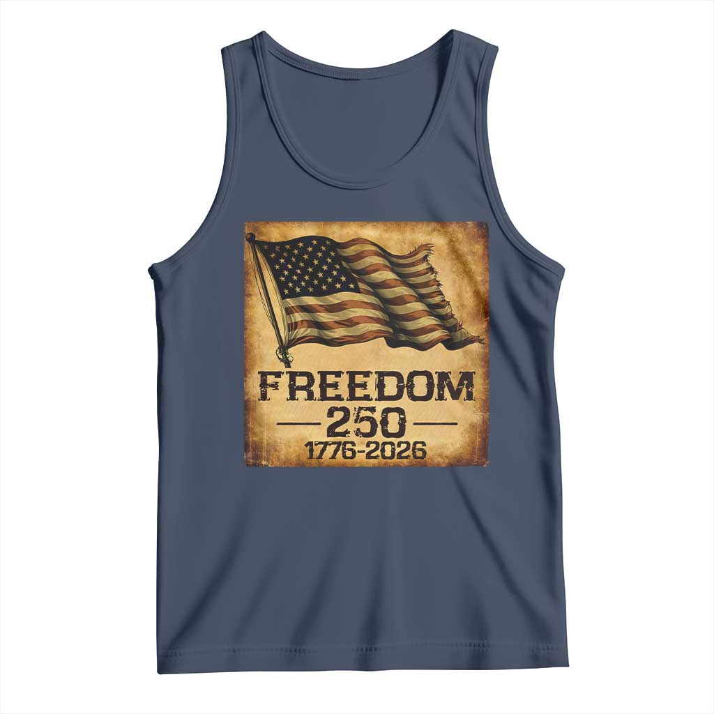 Freedom 250 Years America Tank Top Retro Vintage 250th Anniversary USA TS10 Navy Print Your Wear