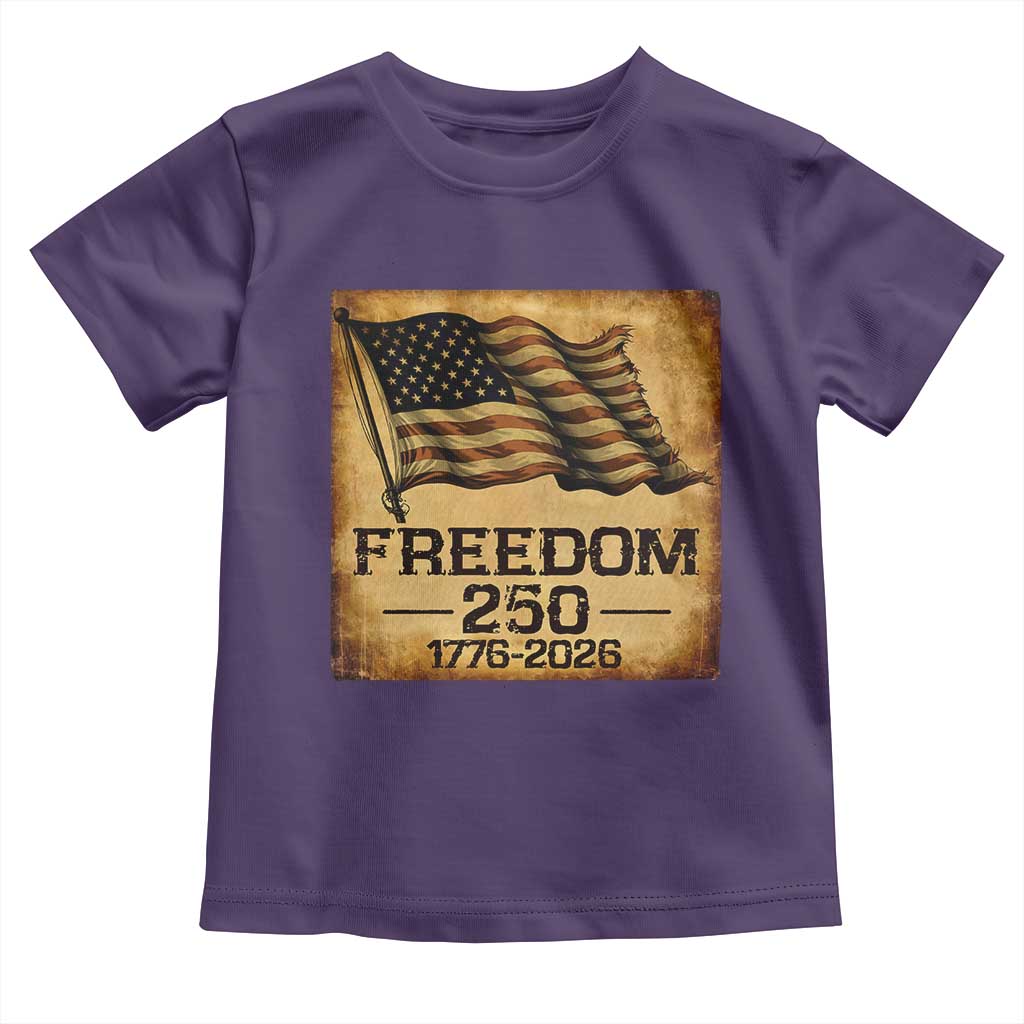 Freedom 250 Years America Toddler T Shirt Retro Vintage 250th Anniversary USA TS10 Purple Print Your Wear