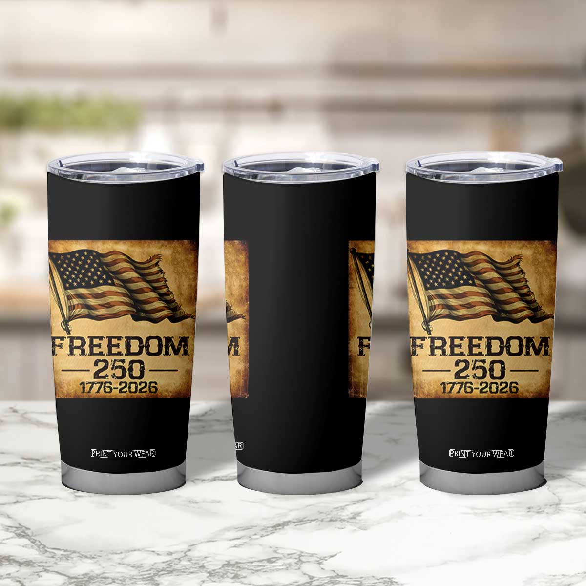Freedom 250 Years America Tumbler Cup Retro Vintage 250th Anniversary USA TS10 Print Your Wear