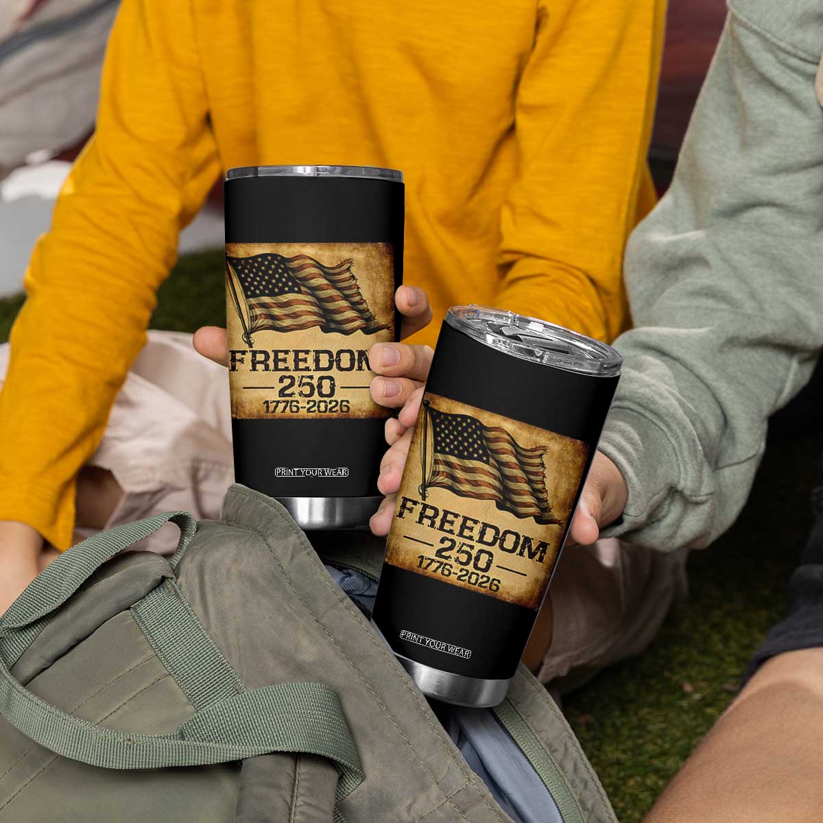 Freedom 250 Years America Tumbler Cup Retro Vintage 250th Anniversary USA TS10 Print Your Wear