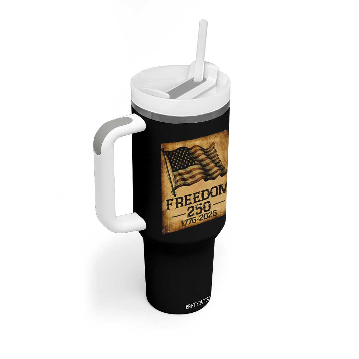 Freedom 250 Years America Tumbler With Handle Retro Vintage 250th Anniversary USA TS10 Print Your Wear