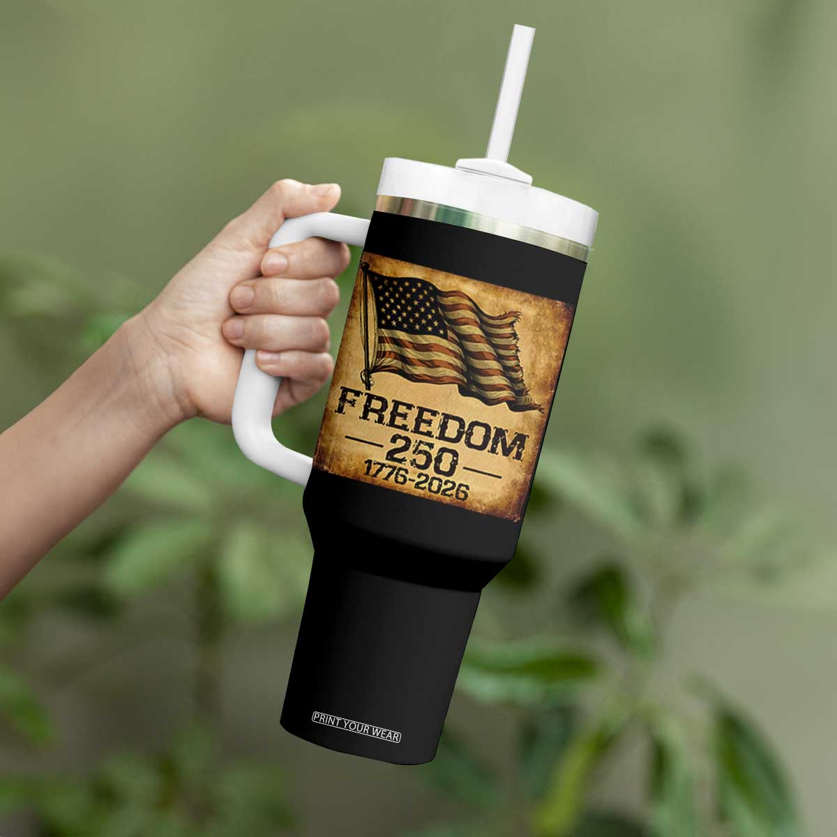 Freedom 250 Years America Tumbler With Handle Retro Vintage 250th Anniversary USA TS10 Print Your Wear