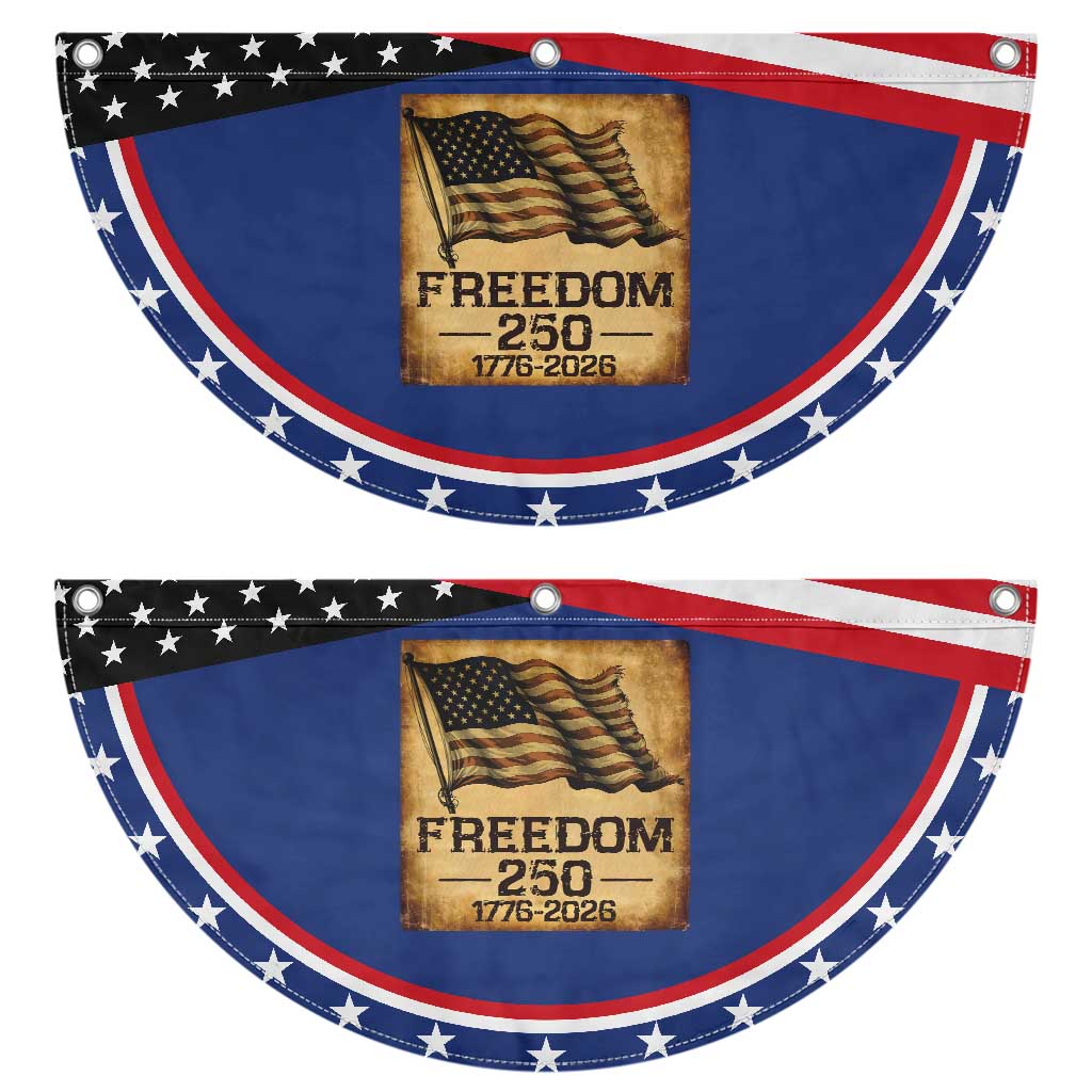Freedom 250 Years America Patriotic Fan Flag Retro Vintage 250th Anniversary USA TS10 2pcs pack Classic Navy Print Your Wear