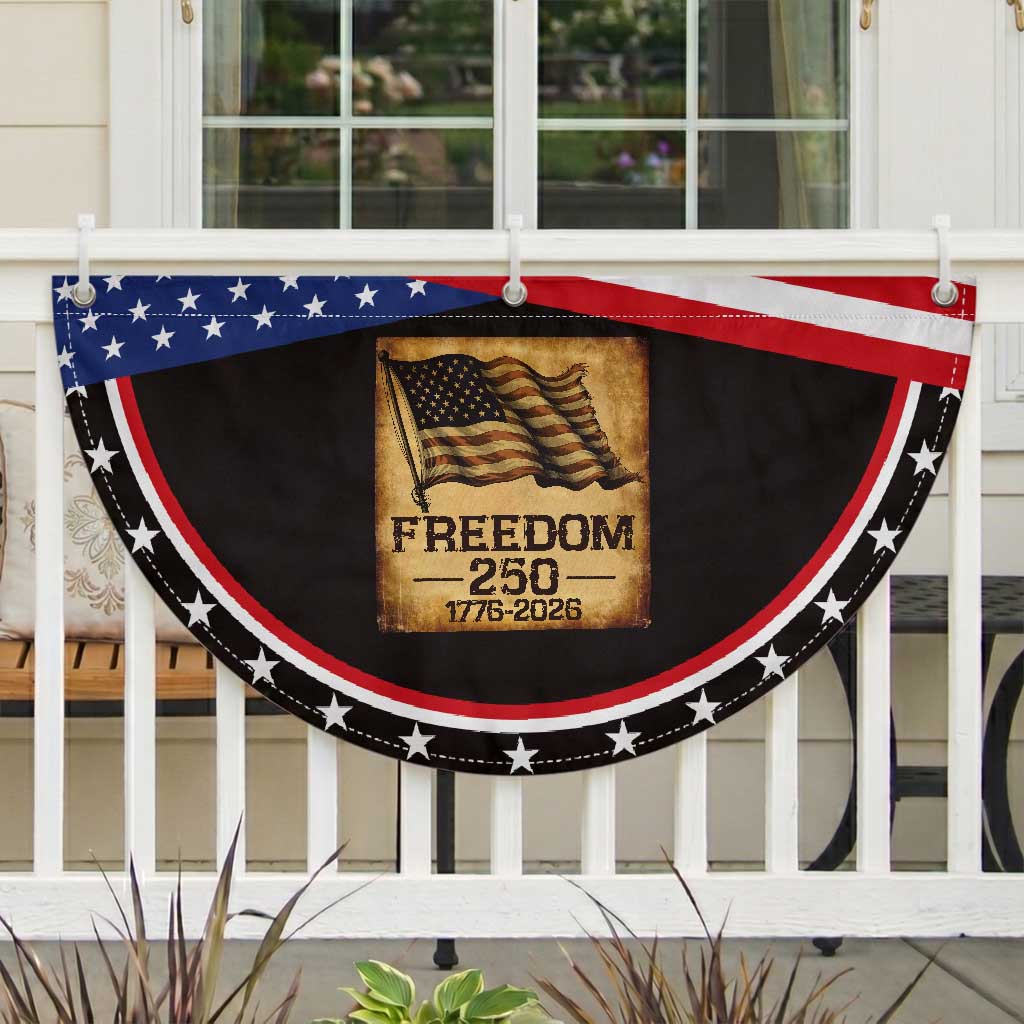 Freedom 250 Years America Patriotic Fan Flag Retro Vintage 250th Anniversary USA