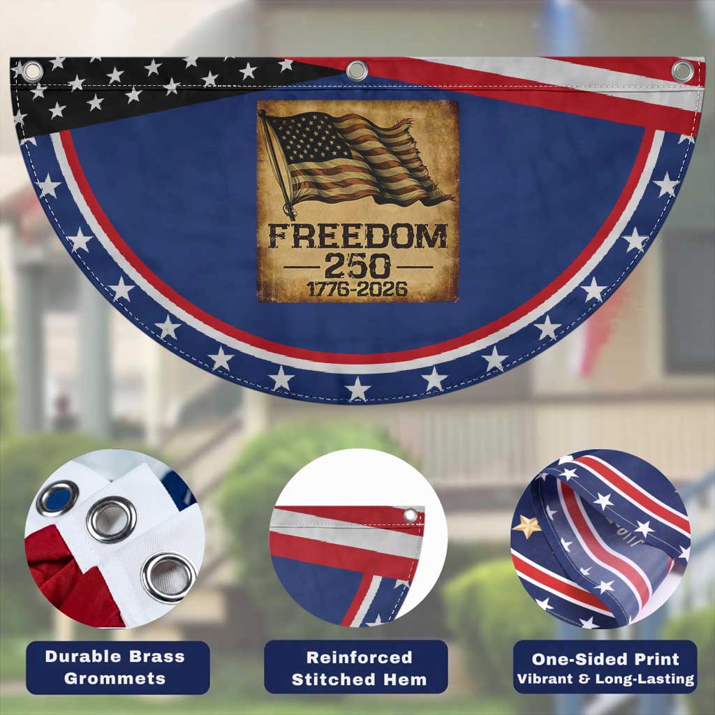 Freedom 250 Years America Patriotic Fan Flag Retro Vintage 250th Anniversary USA