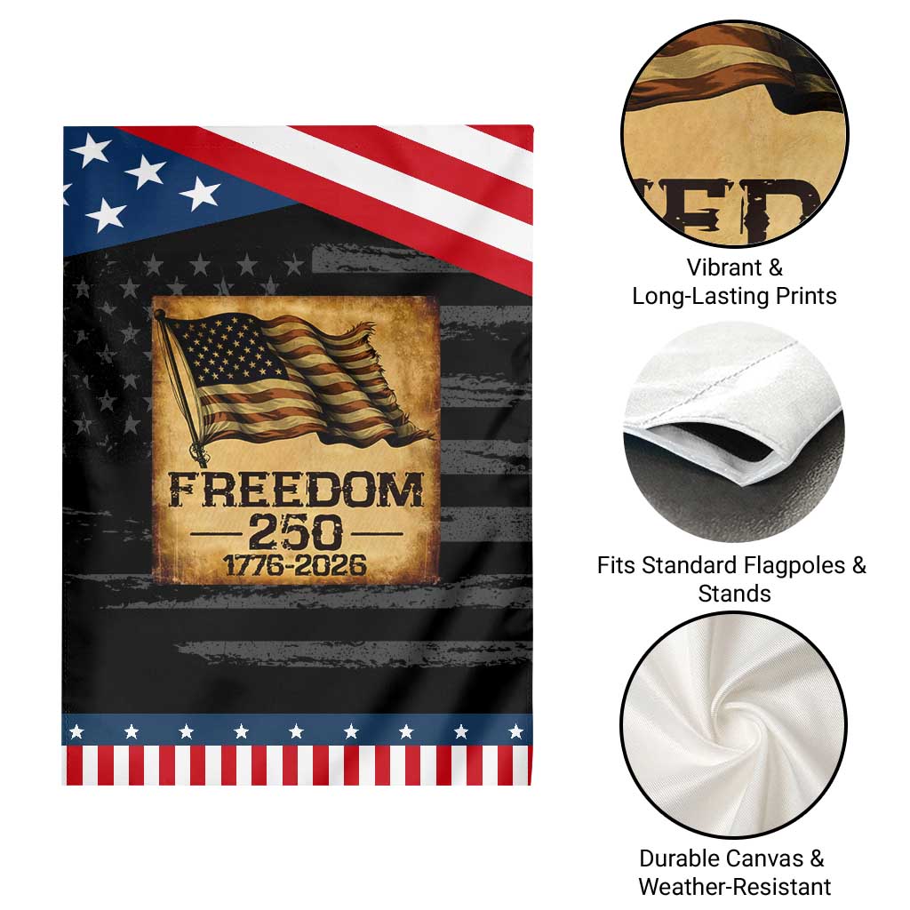 Freedom 250 Years America Garden Flag Retro Vintage 250th Anniversary USA TS10 Print Your Wear