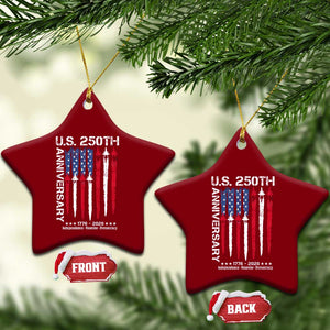 250th American Anniversary Ceramic Ornament 250 Years America USA Flag Fighter Jets Patriotic Veterans TS10 Print Your Wear