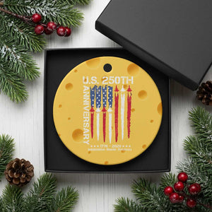 250th American Anniversary Ceramic Ornament 250 Years America USA Flag Fighter Jets Patriotic Veterans TS10 1pc Yellow Cheese Print Your Wear