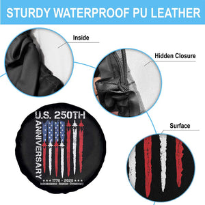 250th American Anniversary Spare Tire Cover 250 Years America USA Flag Fighter Jets Patriotic Veterans TS10 Print Your Wear