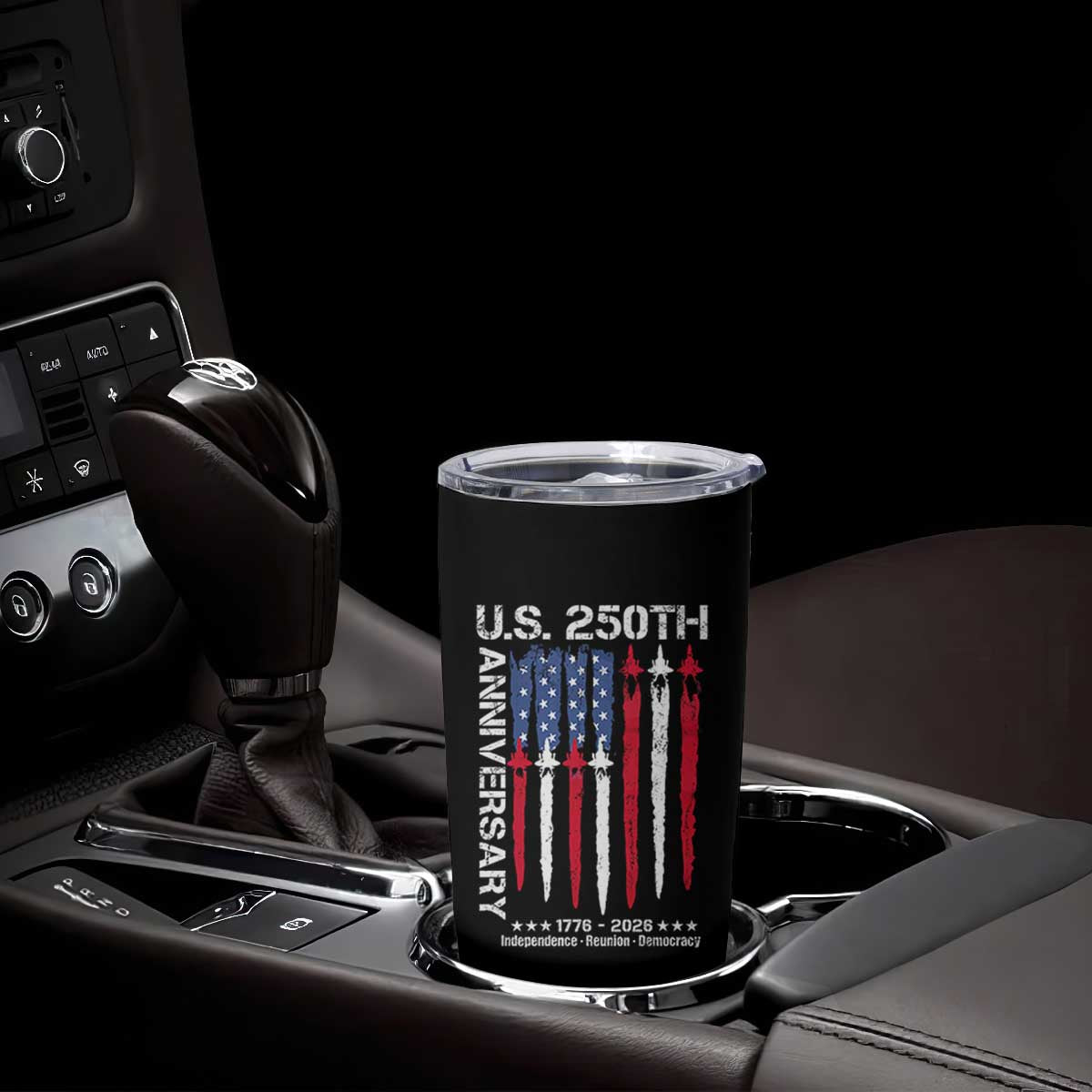 250th American Anniversary Tumbler Cup 250 Years America USA Flag Fighter Jets Patriotic Veterans TS10 Print Your Wear