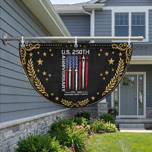 250th American Anniversary Patriotic Fan Flag 250 Years America USA Flag Fighter Jets Veterans